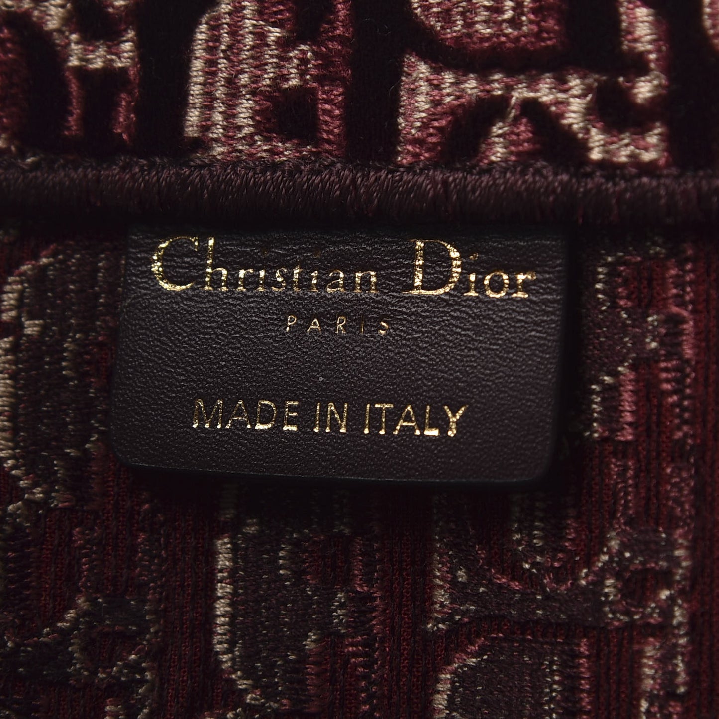 Oblique Velvet Medium Book Tote Burgundy