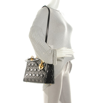 Christian Dior Lambskin Cannage Medium Lady Dior Black 2 of 7