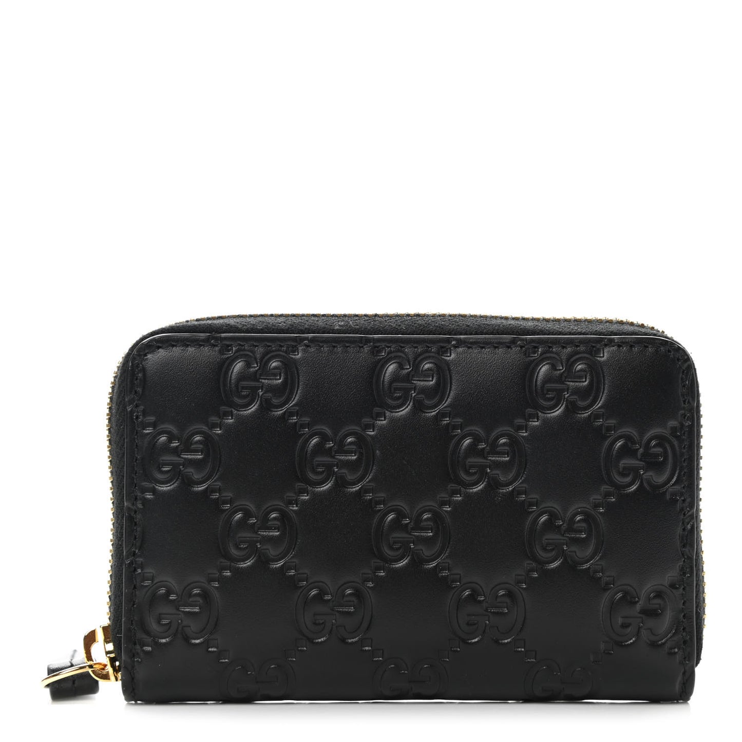 Guccissima Zip Around Card Case Black