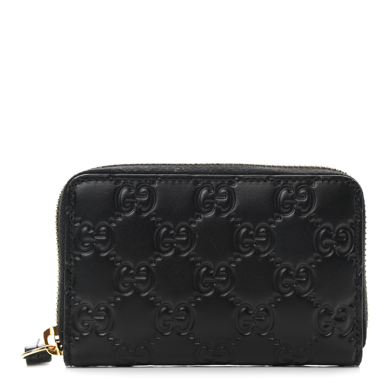 Gucci Guccissima Zip Around Card Case Black 1 of 7