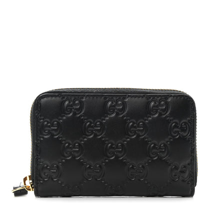 Gucci Guccissima Zip Around Card Case Black 1 of 7