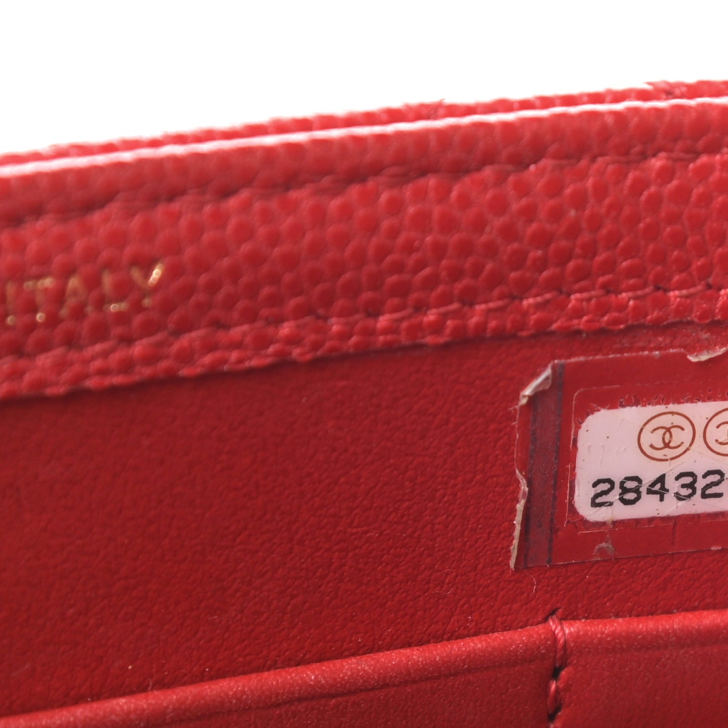 Caviar Quilted Classic Phone Holder Red