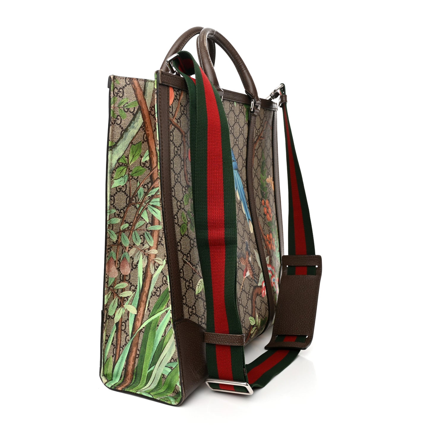 GG Supreme Monogram Tian Web Vertical Tote Beige Multicolor New Acero