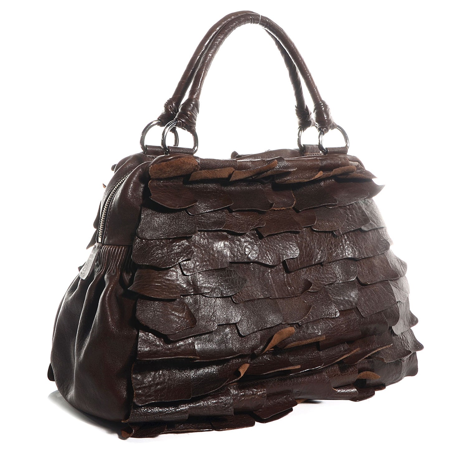 Nappa Patch Petals Satchel Brown