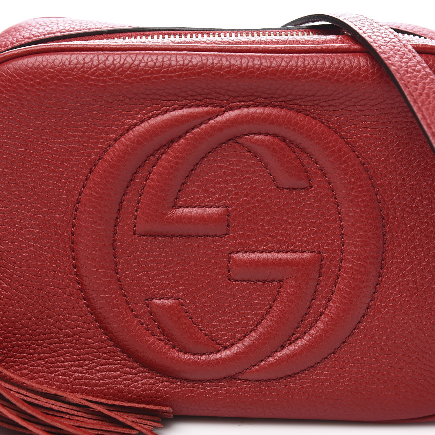 Gucci Pebbled Calfskin Small Soho Disco Bag Vibrant Red 11 of 11