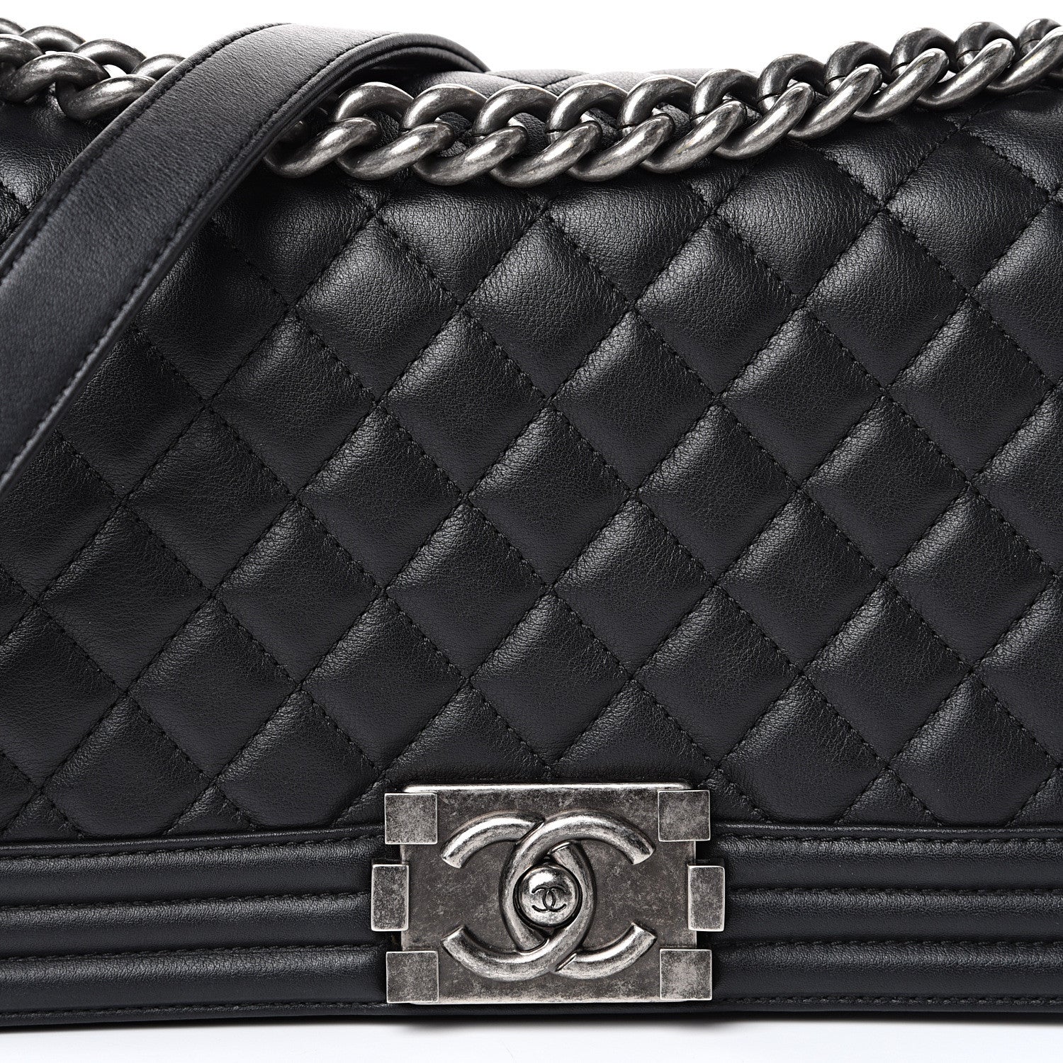 Chanel Lambskin Quilted Medium Boy Flap Black 7 of 14