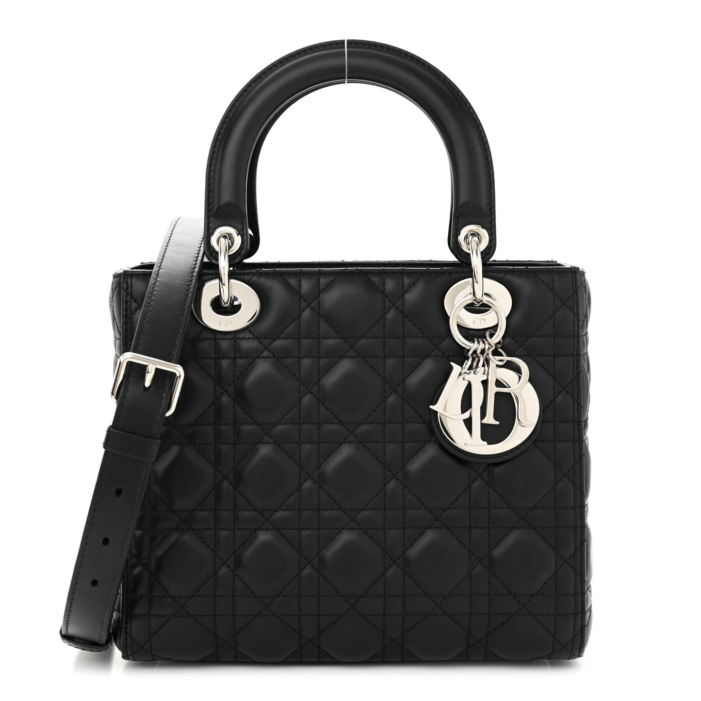 Lambskin Cannage Medium Lady Dior Black