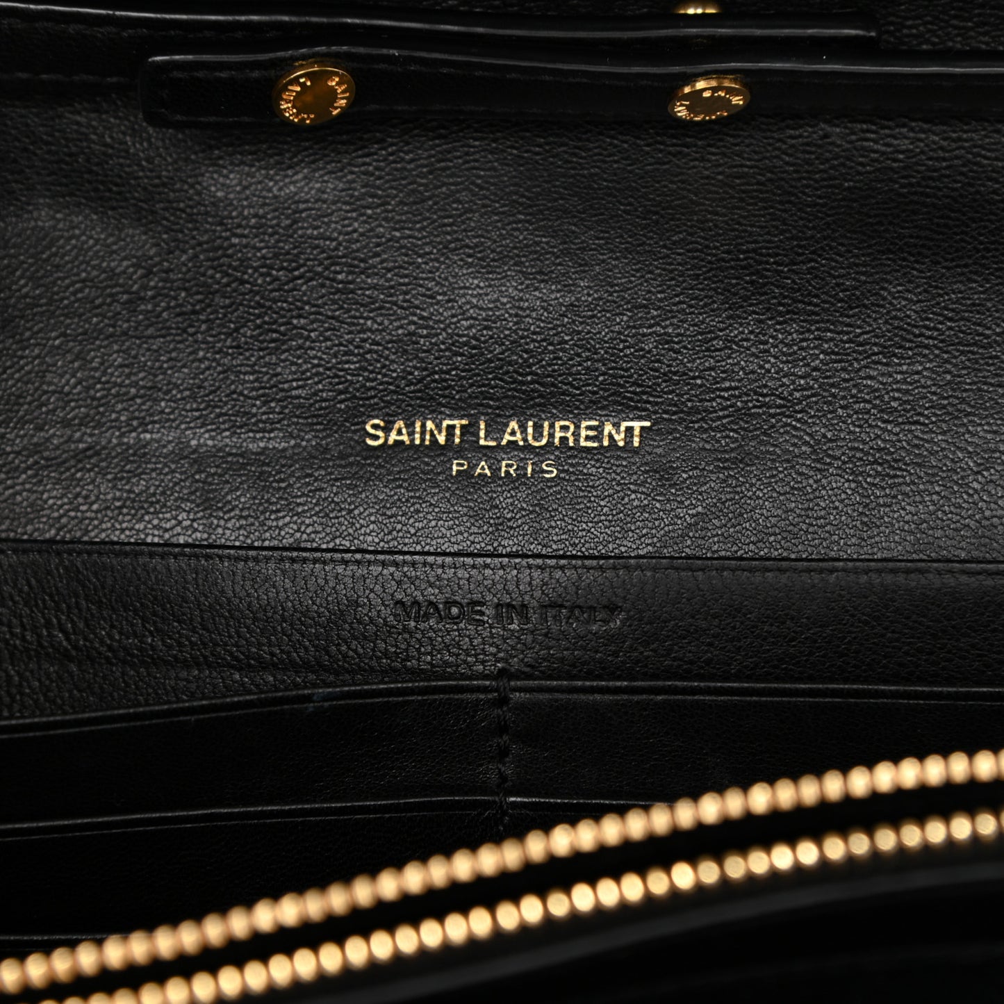 Lambskin Matelasse Chevron Monogram Sulpice Chain Wallet Black