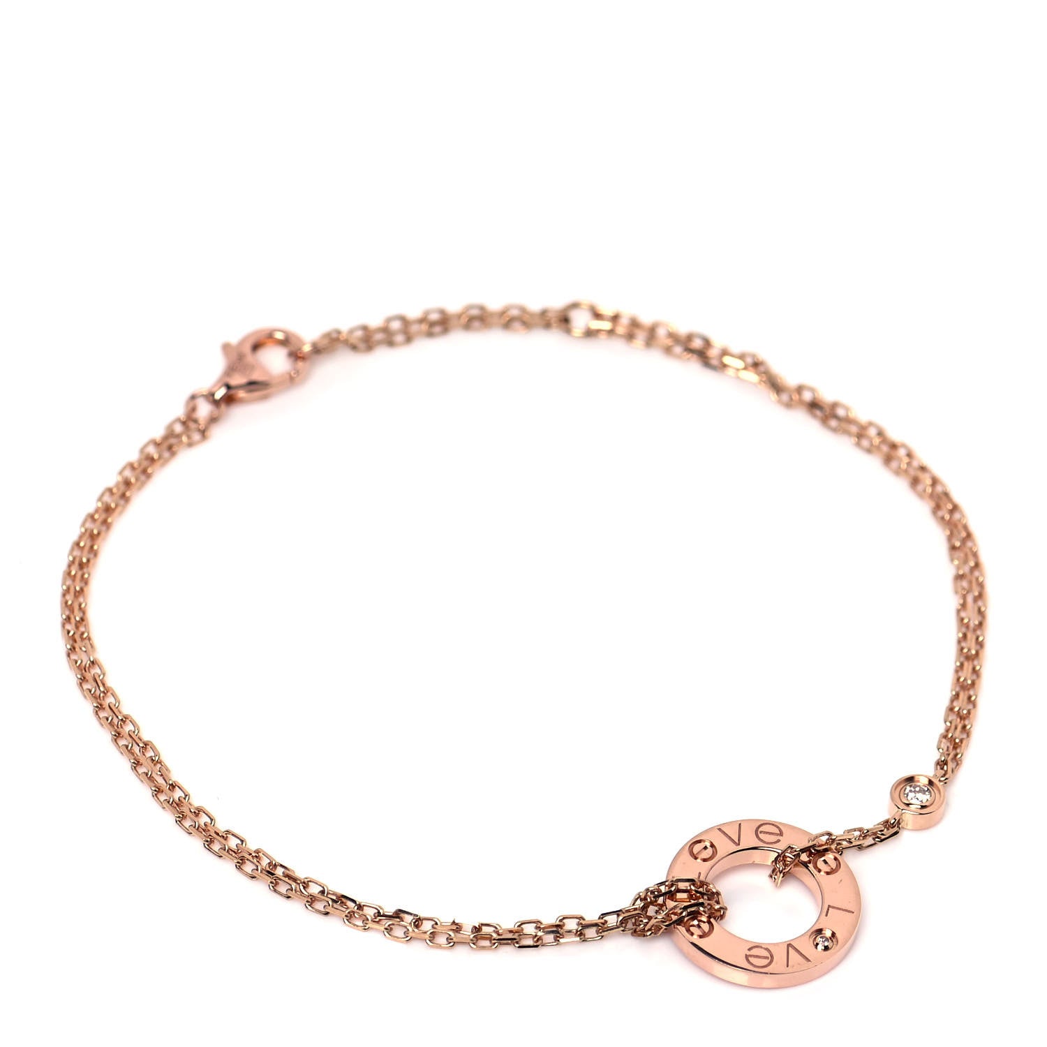 Cartier 18K Pink Gold Diamond LOVE Bracelet 1 of 5