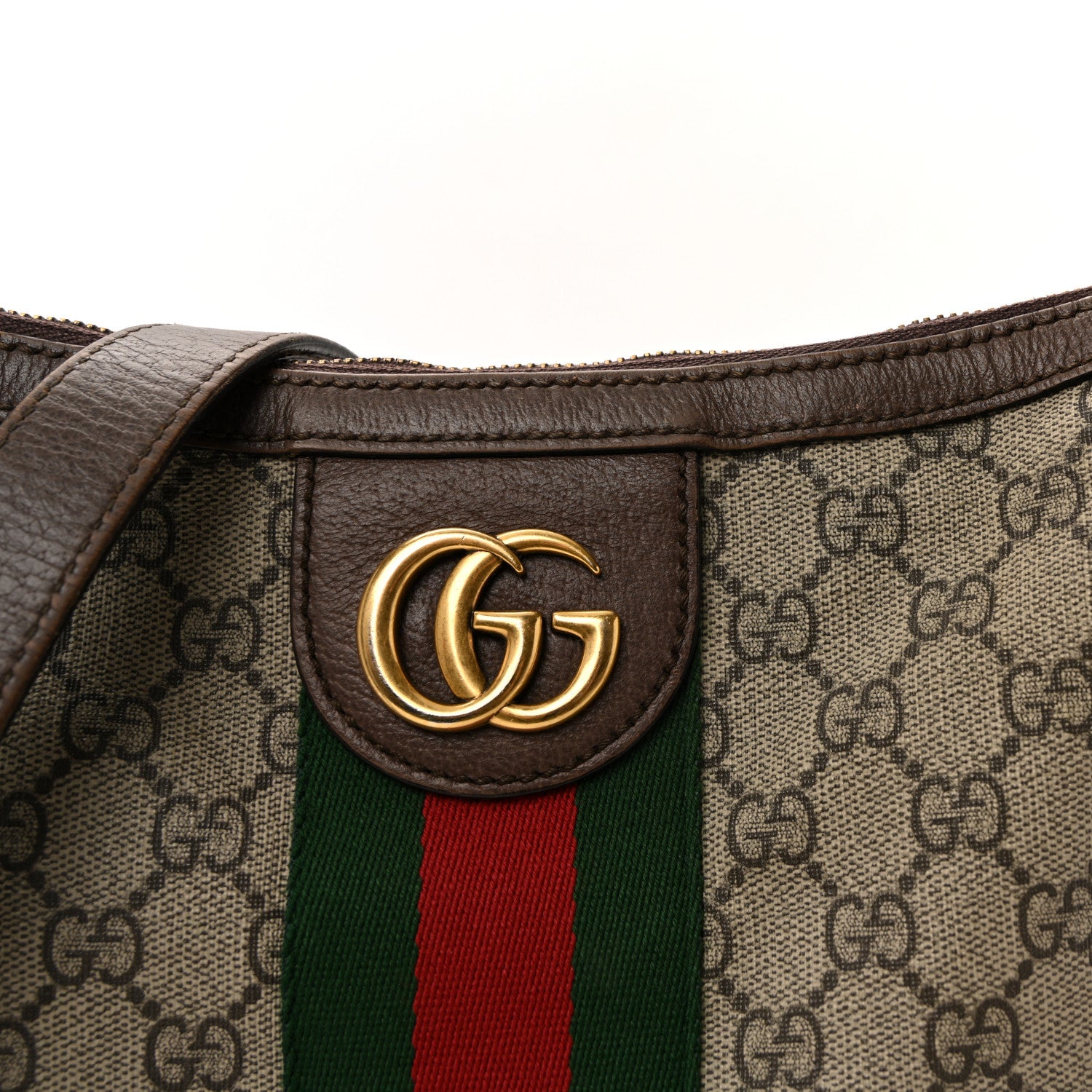 Gucci GG Supreme Monogram Web Small Ophidia Half Moon Hobo Brown 14 of 19