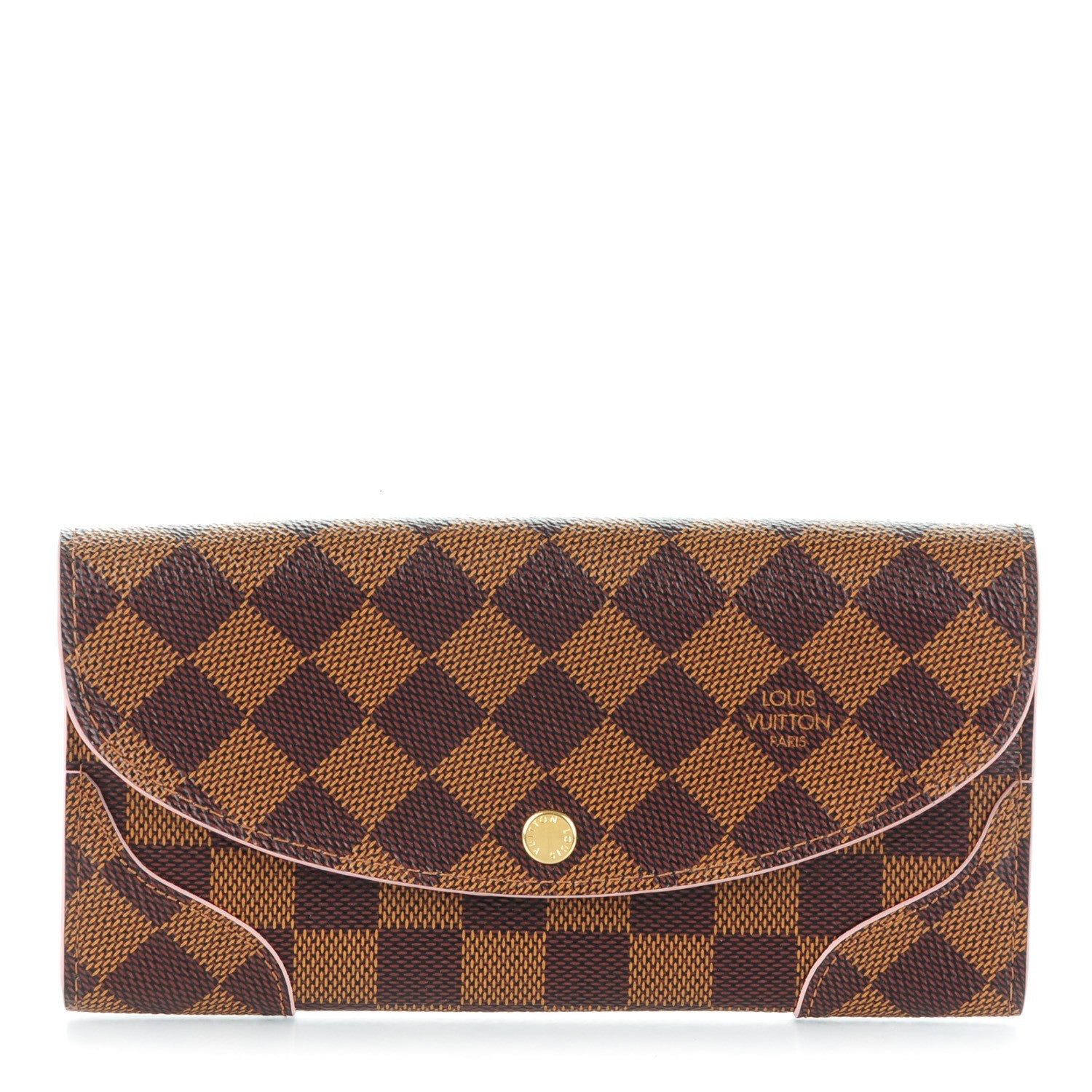 Louis Vuitton Damier Ebene Caissa Wallet Rose Ballerine 1 of 7