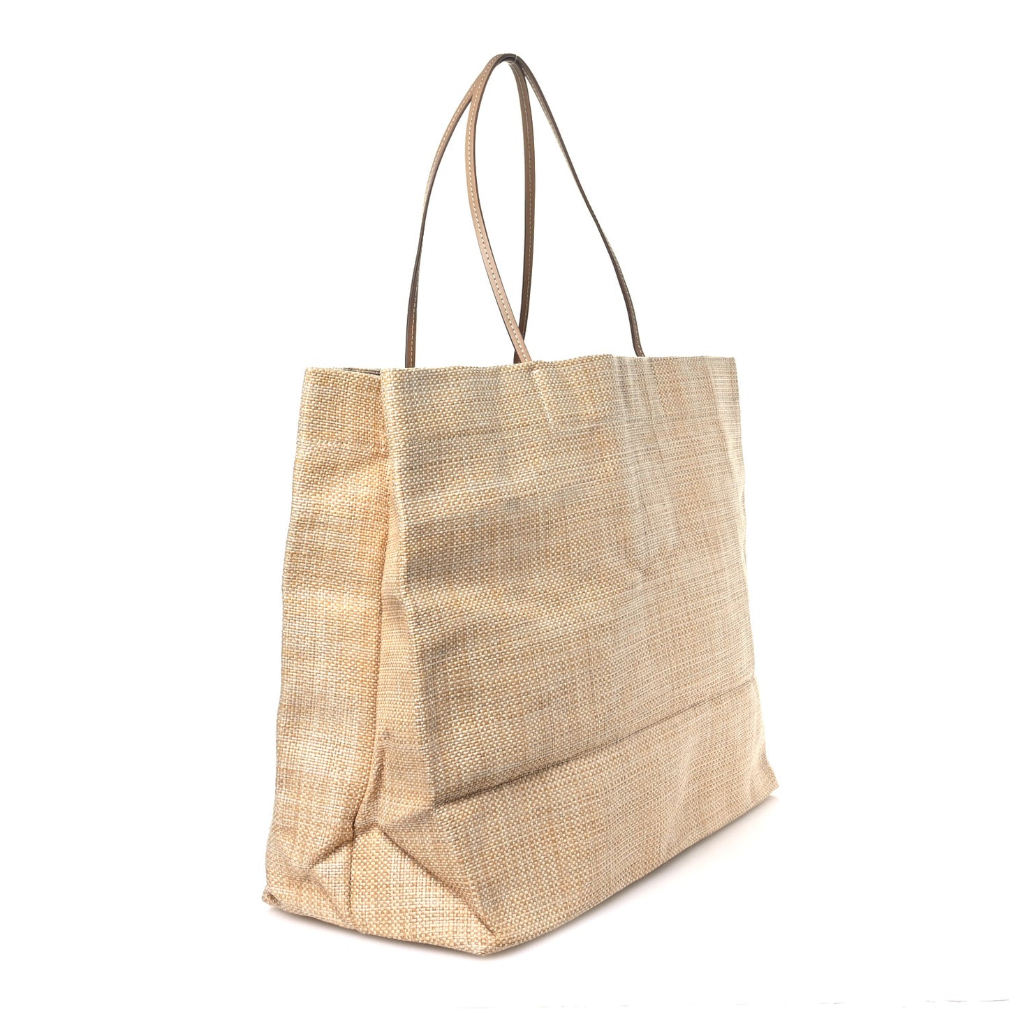 Raffia Logo Tote Naturale