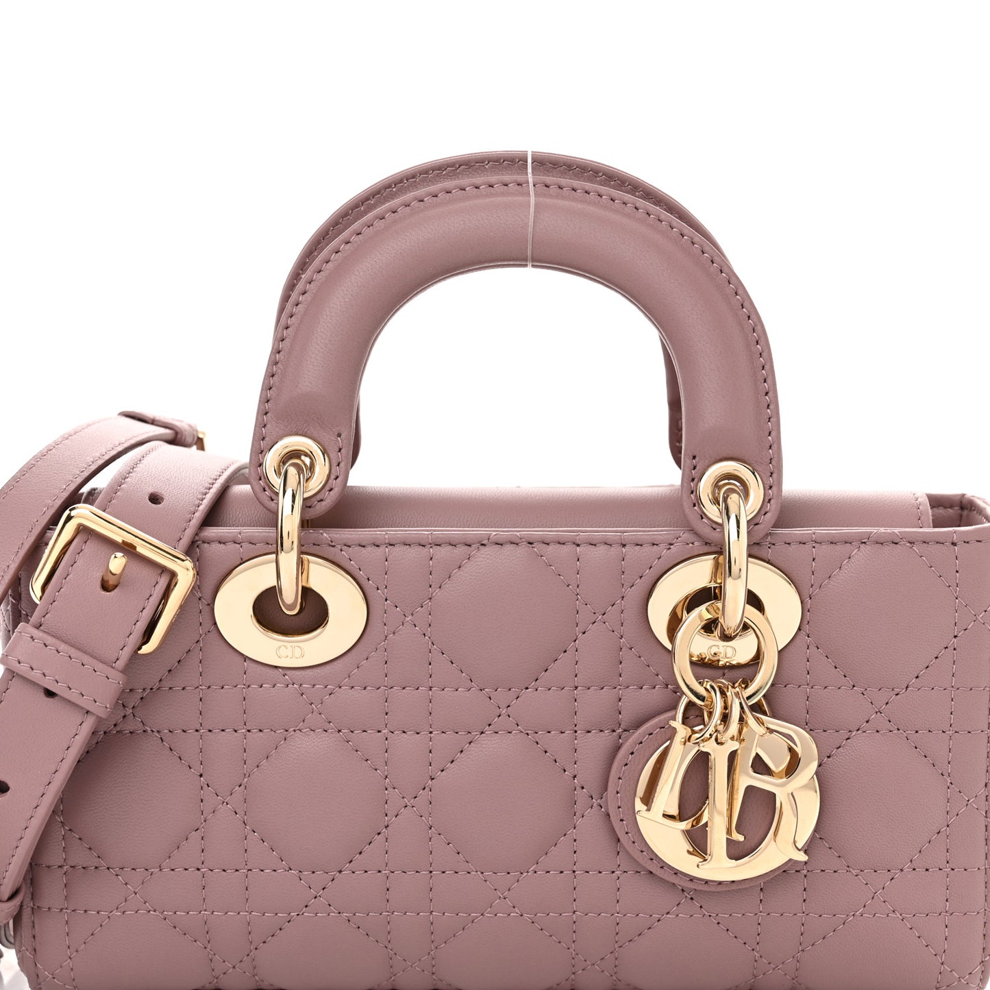 Lambskin Cannage Small Lady D-Joy Peony Pink