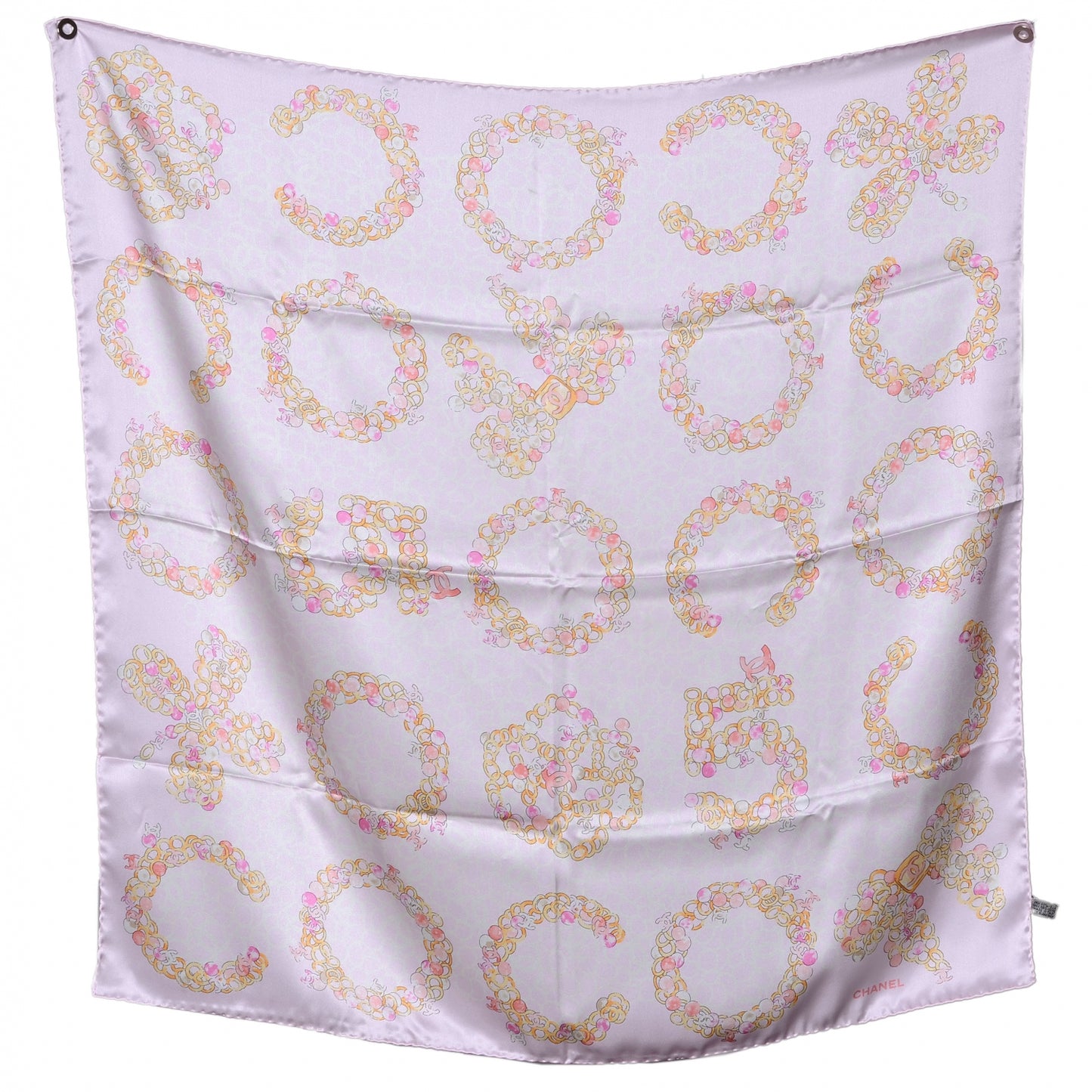 Silk Coco Iconic Symbols Scarf Pink