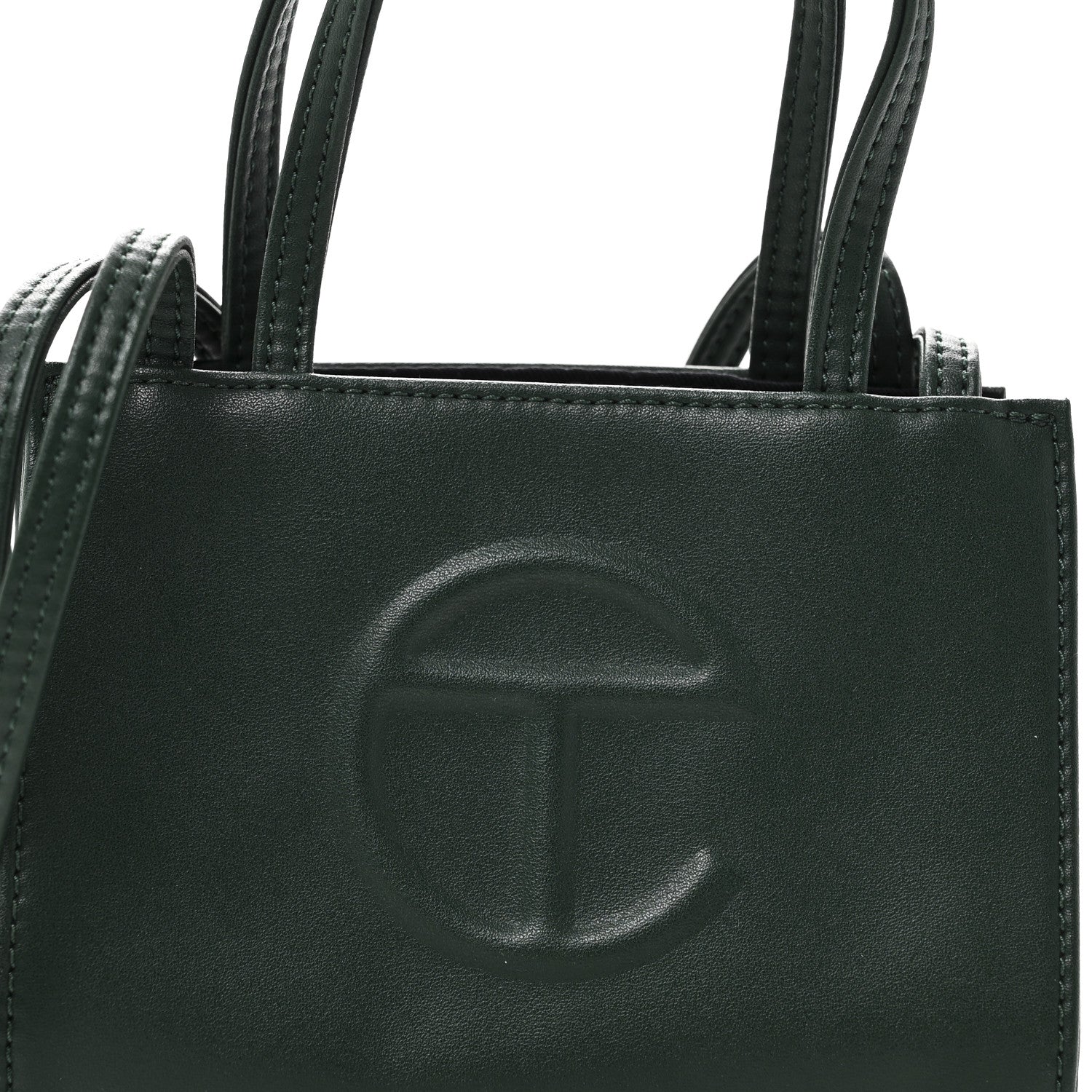 Telfar Vegan Leather Small Shopping Bag Dark Olive 1852173