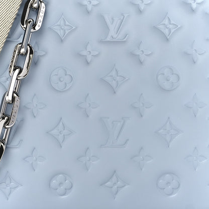 Louis Vuitton Lambskin Embossed Monogram Coussin PM Ice Blue 7 of 11