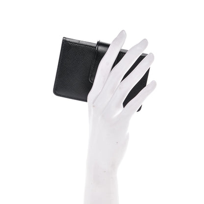 Prada Saffiano Oro Gusseted Card Holder Black 2 of 6
