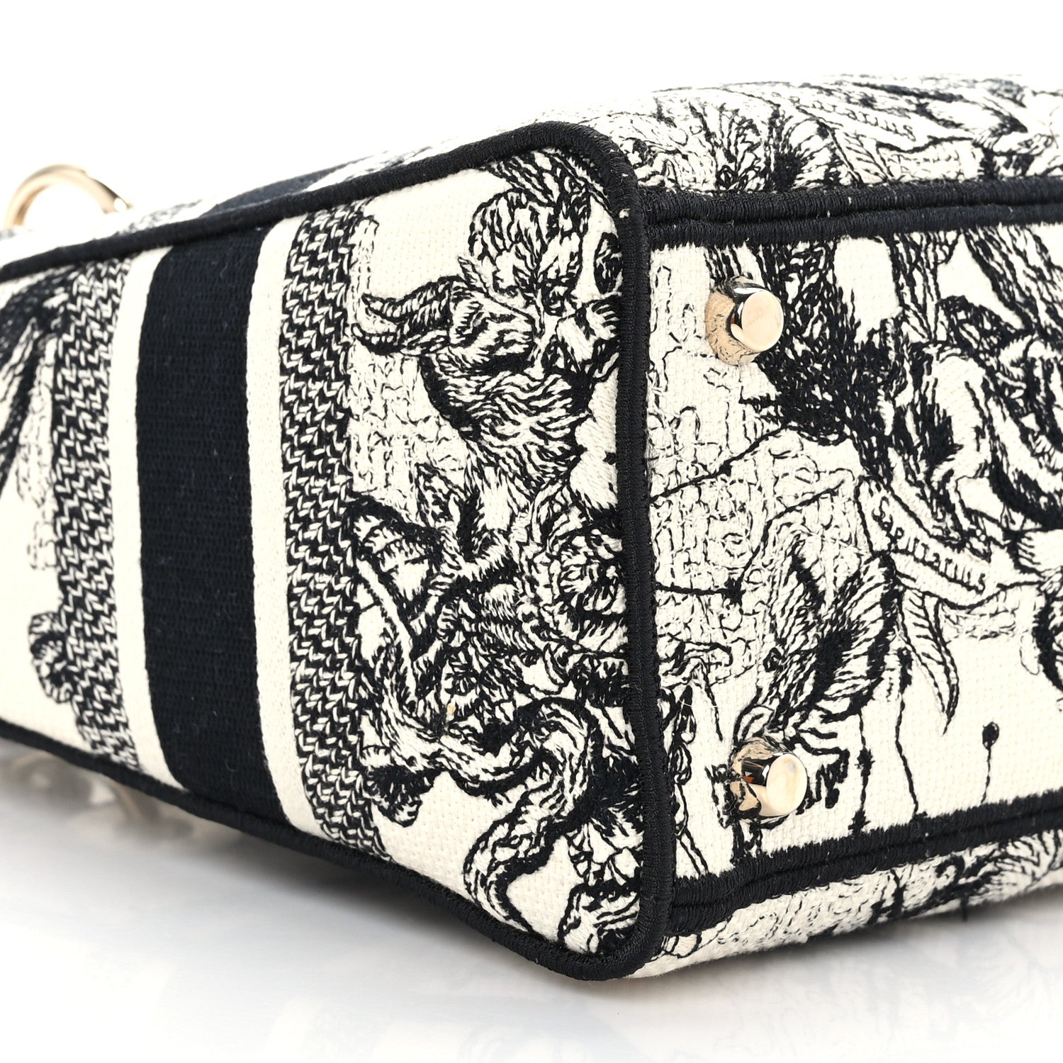 Christian Dior Canvas Embroidered Zodiac Toile De Jouy Medium Lady D-Lite Latte 7 of 8