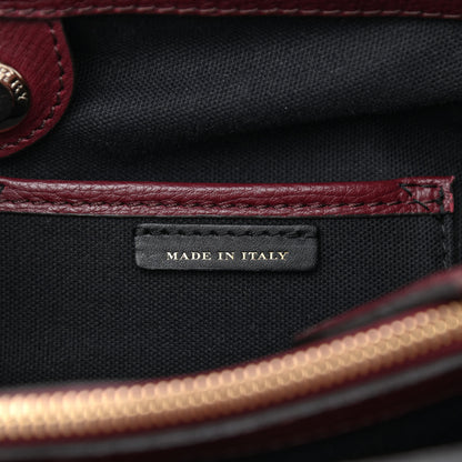 Burberry Grainy Calfskin House Check Medium Banner Tote Mahogany Red 8 of 13