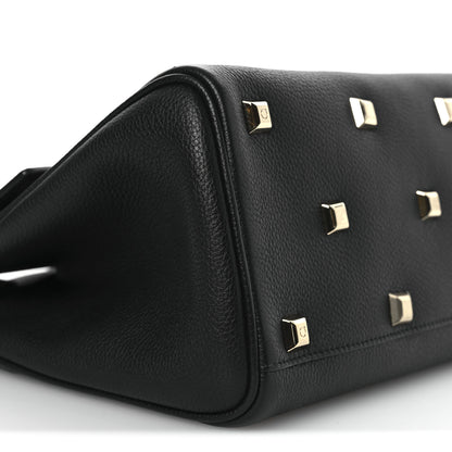 Salvatore Ferragamo Hammered Calfskin The Studio Bag Black 9 of 10