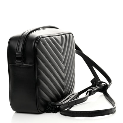 Saint Laurent Calfskin Matelasse Monogram Monochrome Lou Camera Bag Black 2 of 12