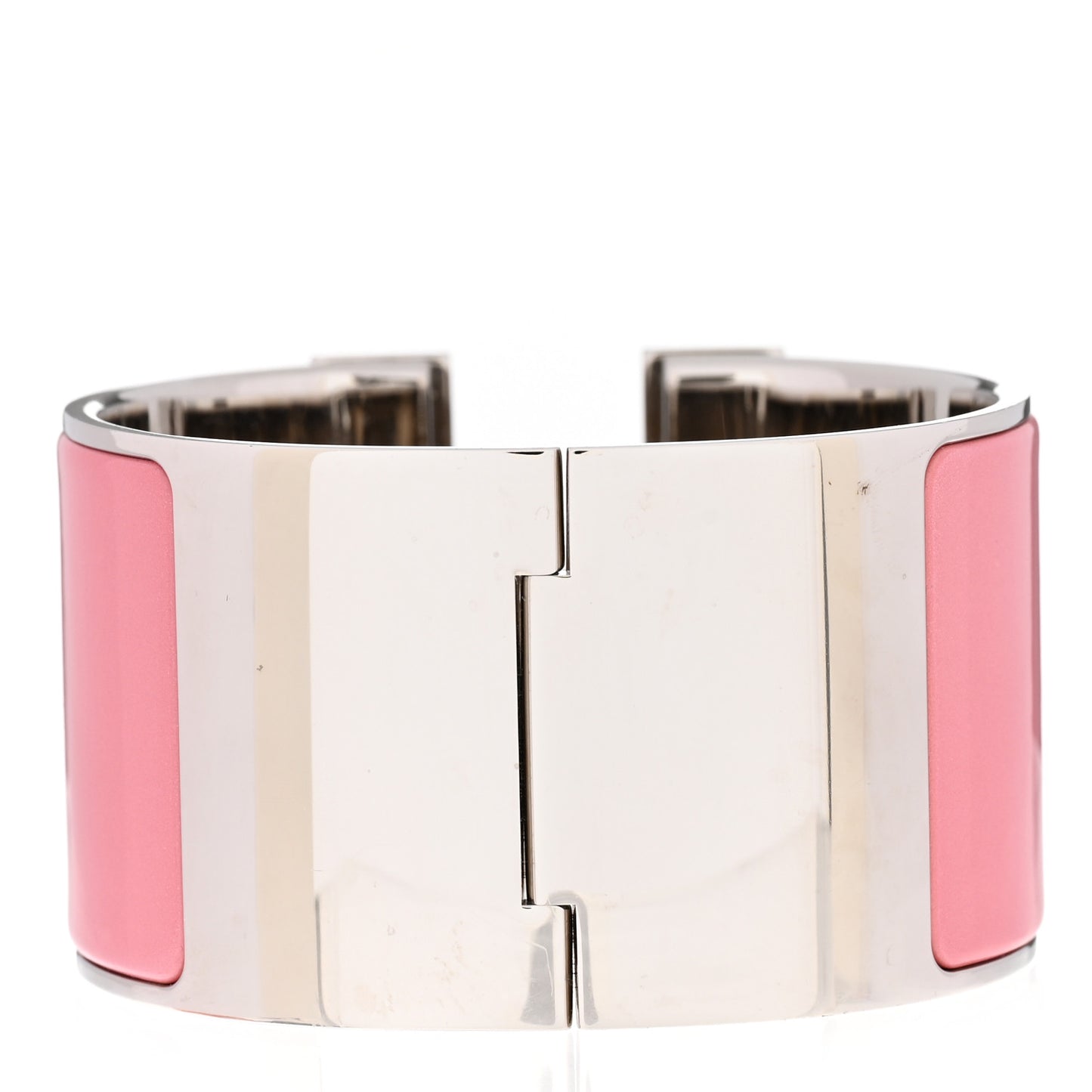 Enamel Extra Wide Clic Clac H Bracelet GM White Rose Velours
