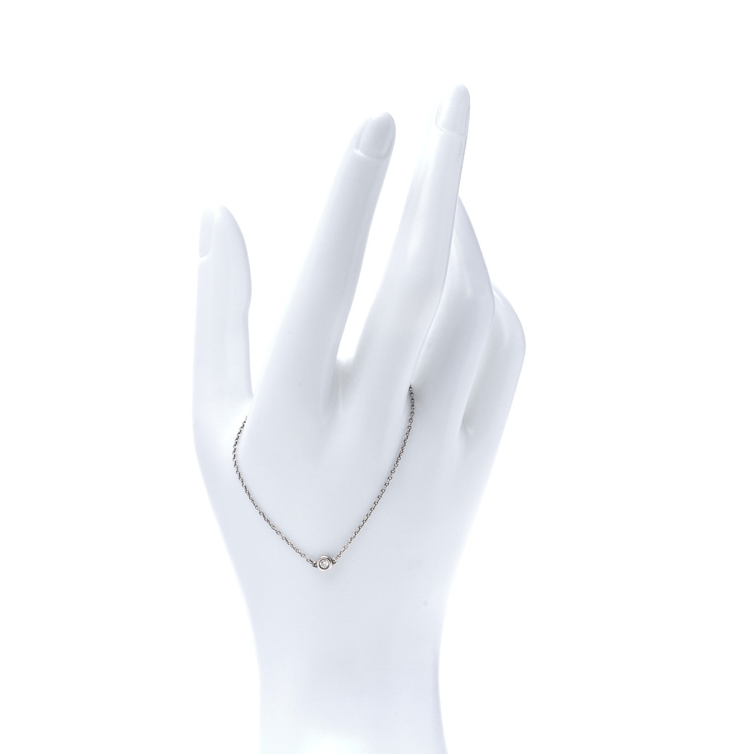Tiffany Sterling Silver Diamond .05ct Elsa Peretti Diamonds by the Yard Bracelet 2 of 7