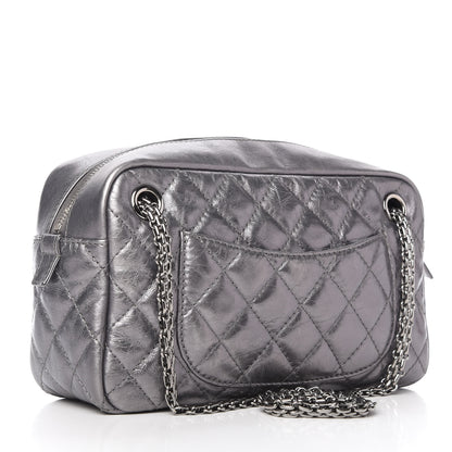 Chanel Metallic Aged Calfskin Quilted Medium Reissue Camera Case Dark Silver 3 of 10
