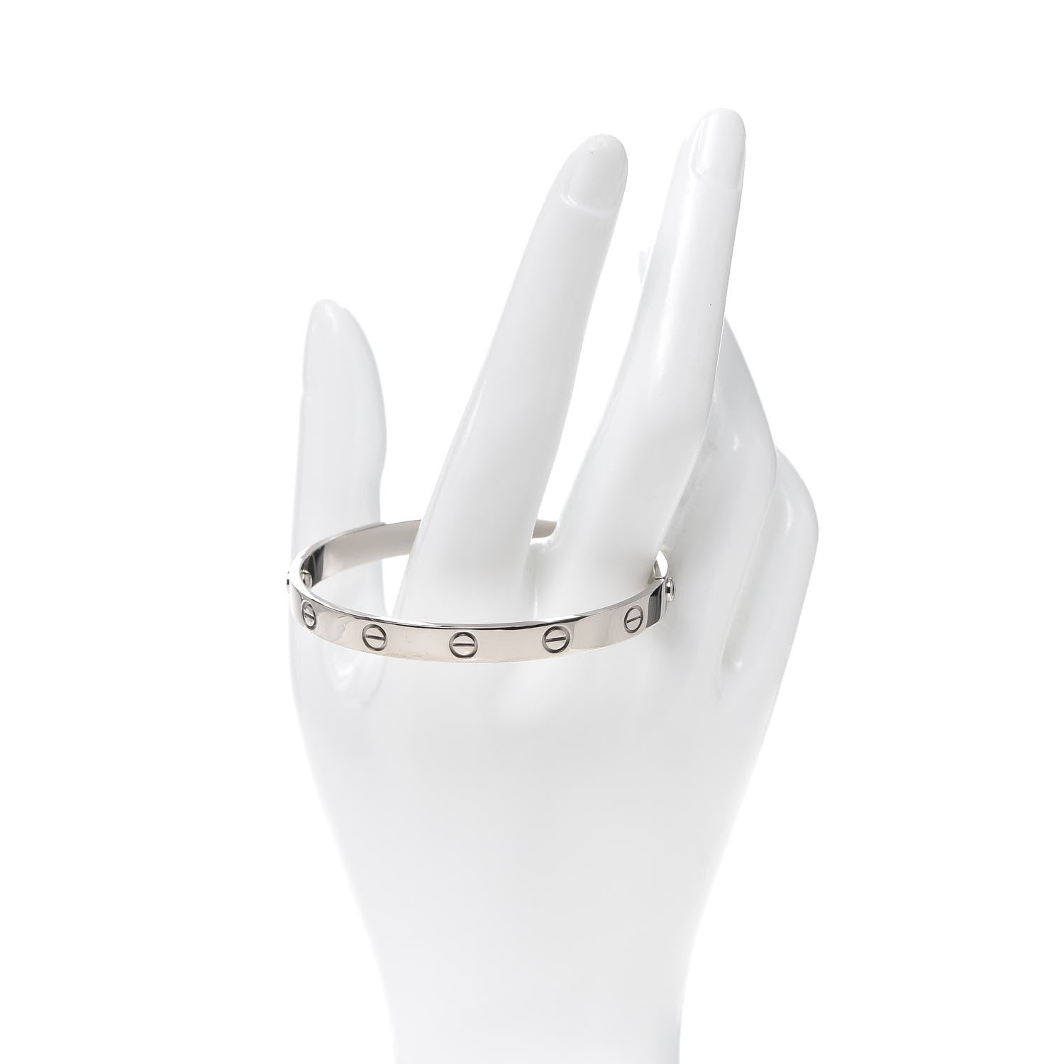 Cartier 18K White Gold LOVE Bracelet 17 2 of 8