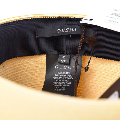 Gucci Straw Wide Brim 1973 Hat M Black Natural 5 of 9