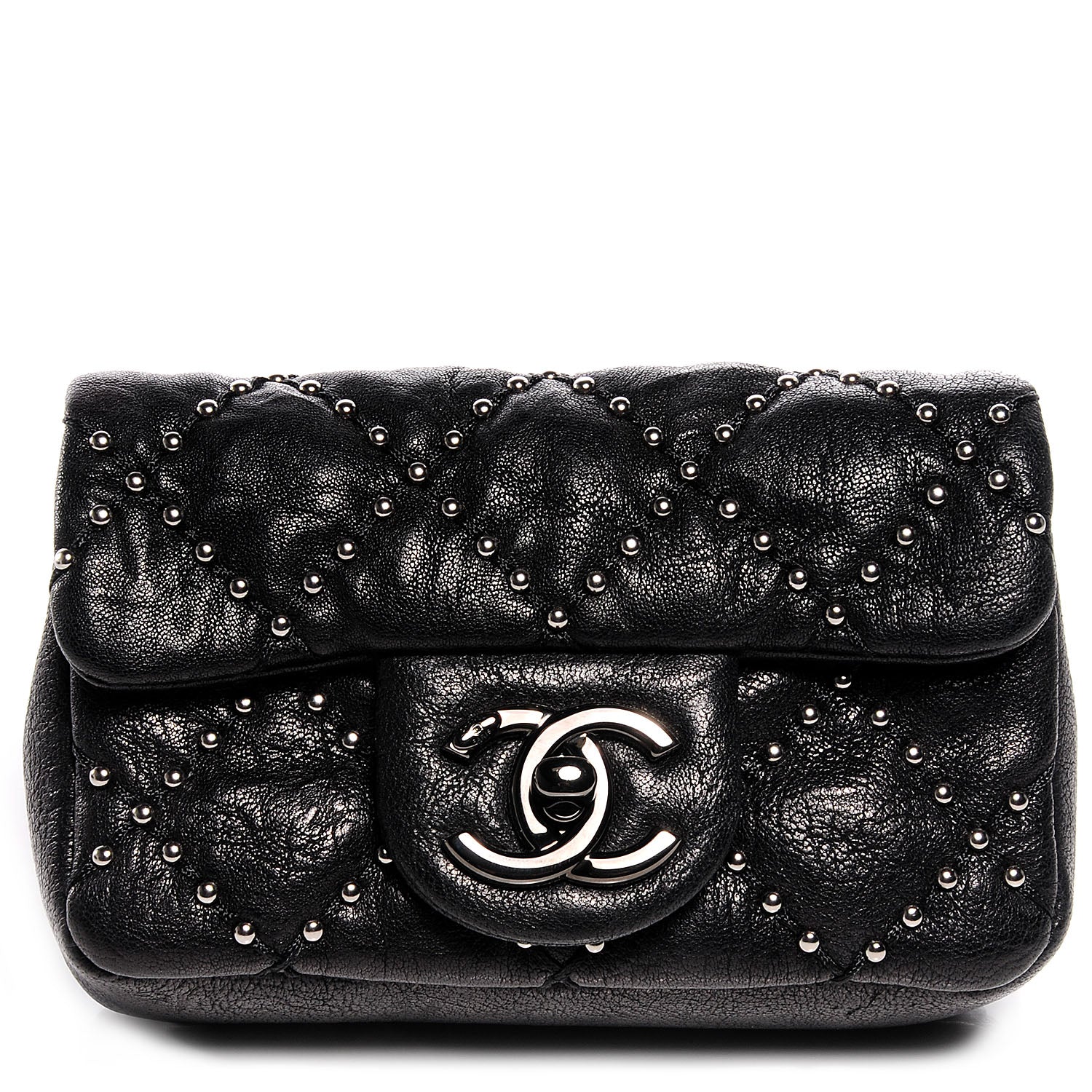 Chanel Lambskin Studded Metal Beauty Mini Flap Black 1 of 9