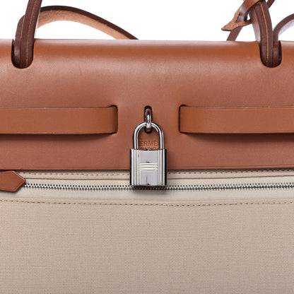 Hermes Vache Hunter Toile Herbag Zip 31 PM Trench Gold 9 of 9