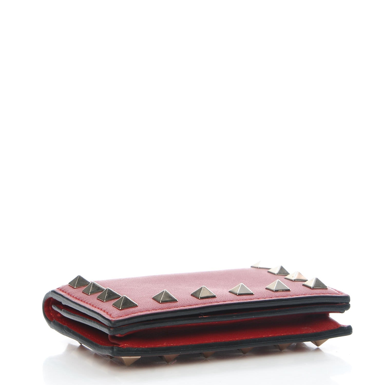 Valentino Garavani Calfskin Rockstud Bi-Fold Card Holder Rosso Valentino 4 of 9