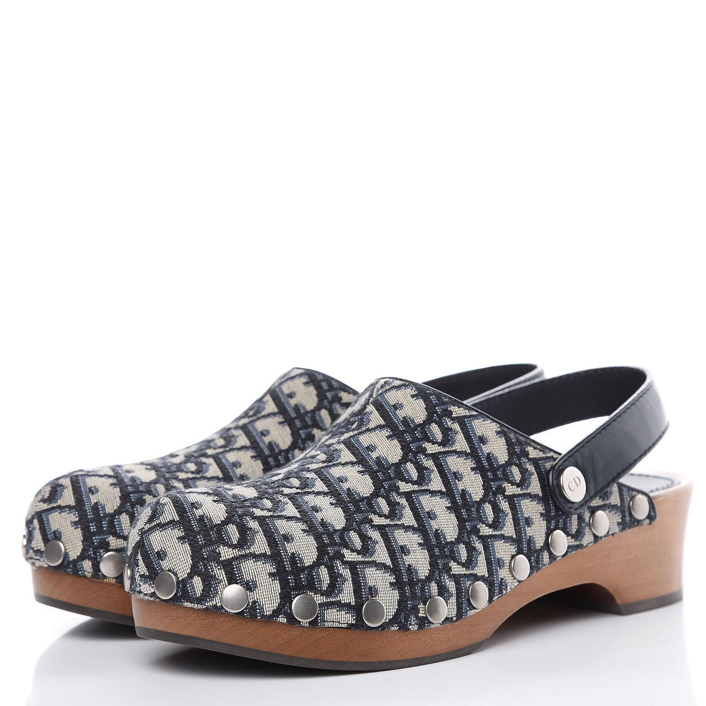 Canvas Oblique Diorquake 20mm Slingback Clogs 40 Deep Blue