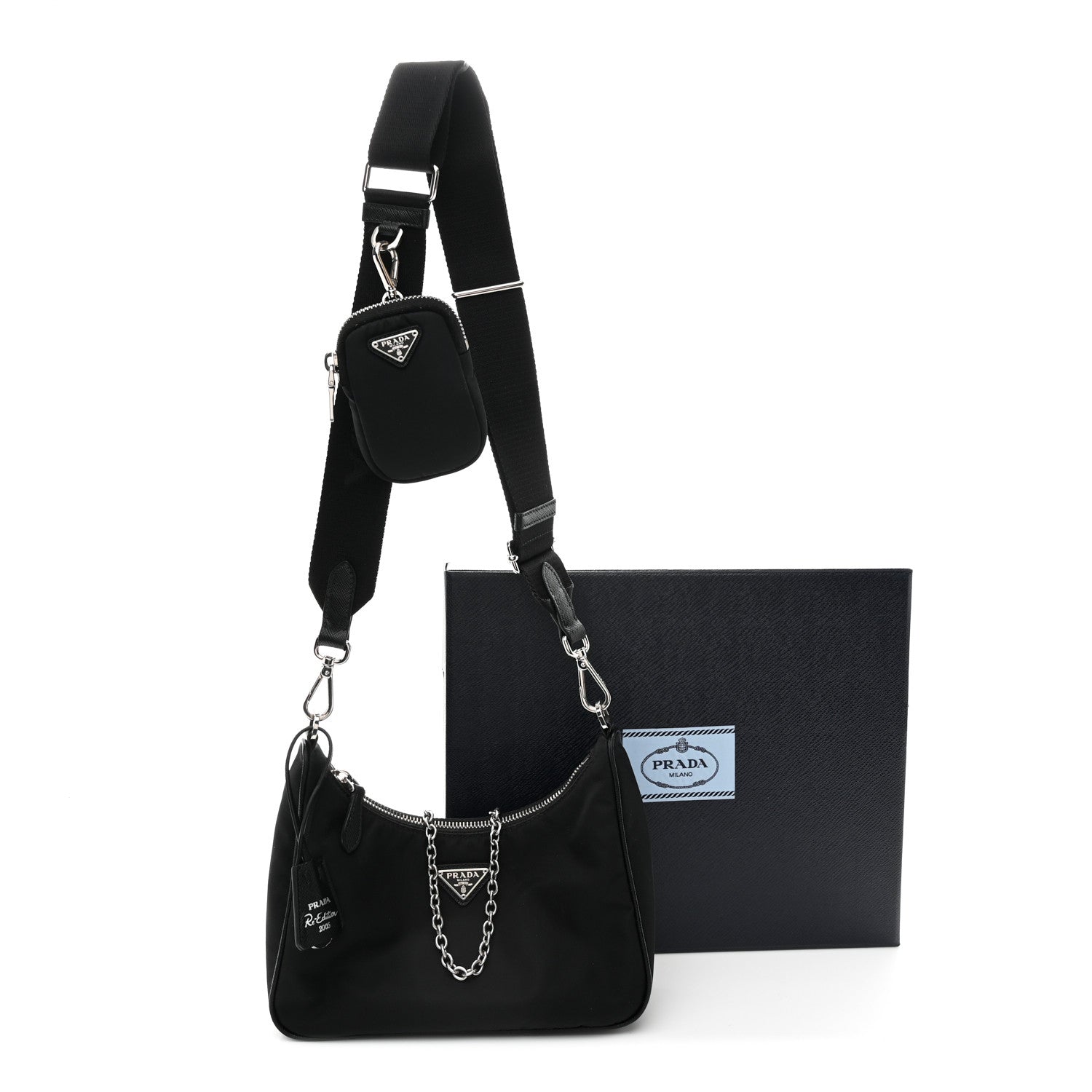 Prada Nylon Re-Edition 2005 Shoulder Bag Black 12 of 12