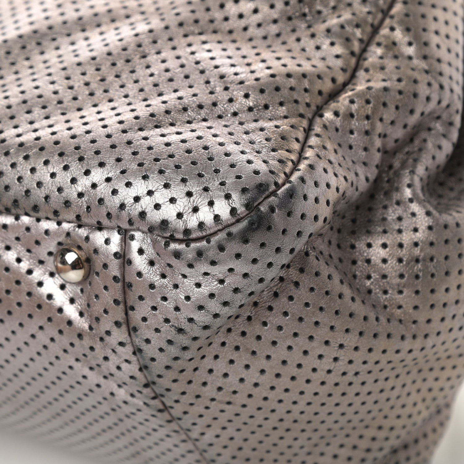 Chanel Metallic Calfskin Perforated Large Drill Accordion Flap Gold 11 of 17