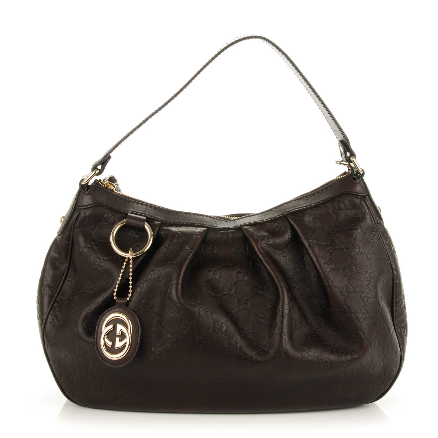 Gucci Guccissima Medium Sukey Hobo Dark Brown 1 of 7