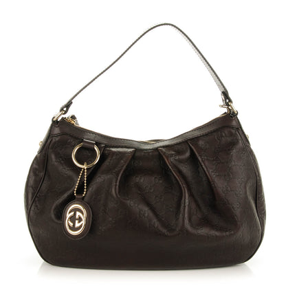 Gucci Guccissima Medium Sukey Hobo Dark Brown 1 of 7