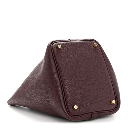 Hermes Taurillon Clemence Swift Eclat Picotin Lock 18 PM Prune Orange Poppy 10 of 34