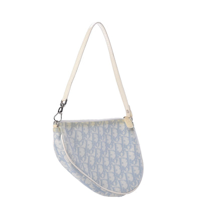 Christian Dior Monogram Mini Saddle Pochette Blue 3 of 13