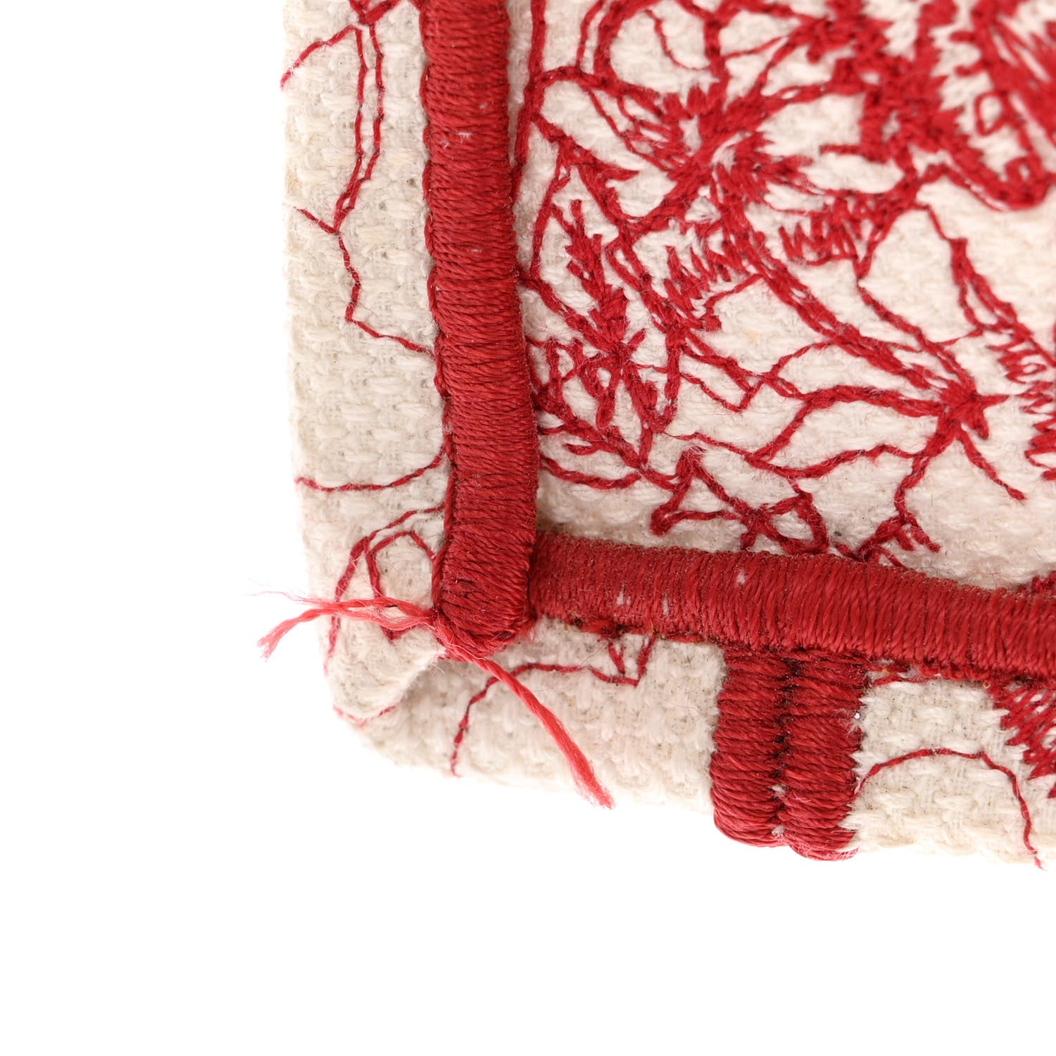 Christian Dior Canvas Embroidered Large Dioramour D-Royaume Book Tote Red Multicolor 12 of 16