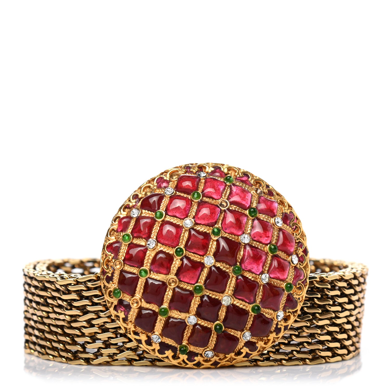 Chanel Crystal Gripoix Poured Glass Chain Belt Gold Multicolor 1 of 6