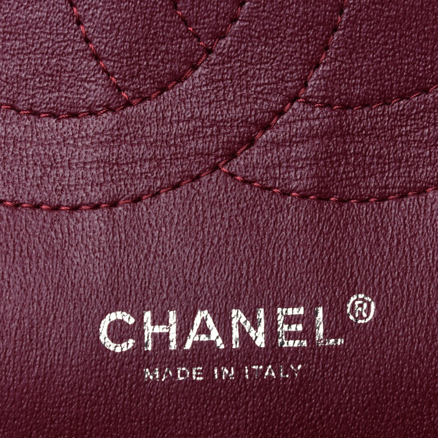 Striated Patent Quilted Jumbo Double Flap Burgundy