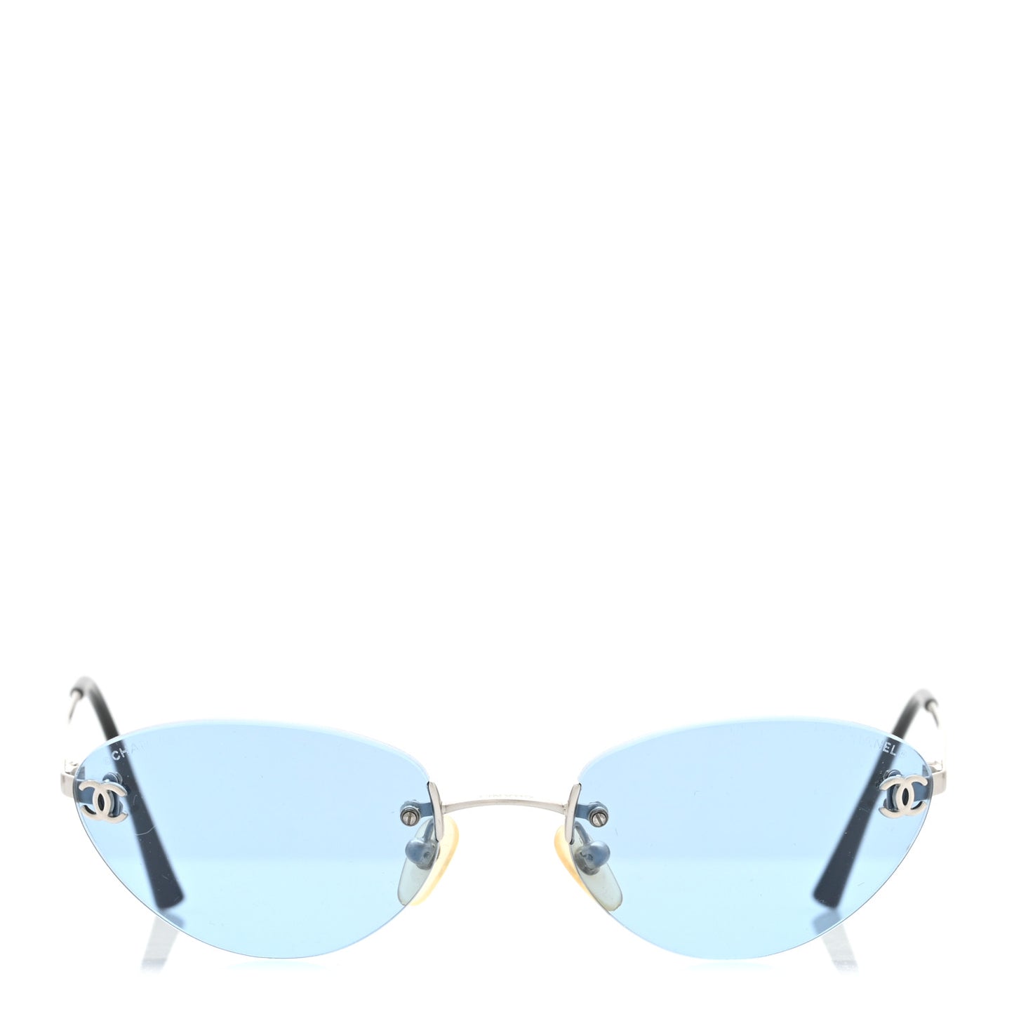 Metal CC Oval Sunglasses 4013 Blue