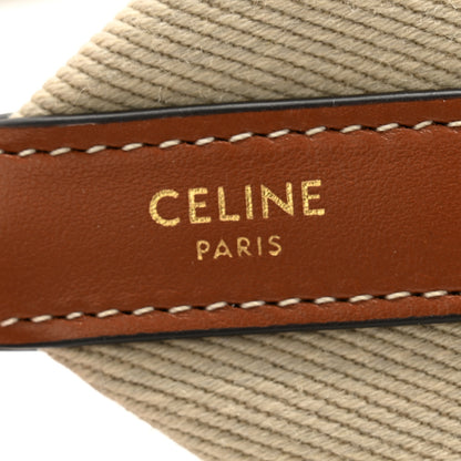 Celine Jacquard Wool Logo Short Strap Beige White 3 of 5