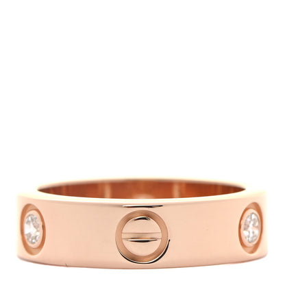 Cartier 18K Pink Gold 3 Diamond 5.5mm LOVE Ring 53 6.5 4 of 5