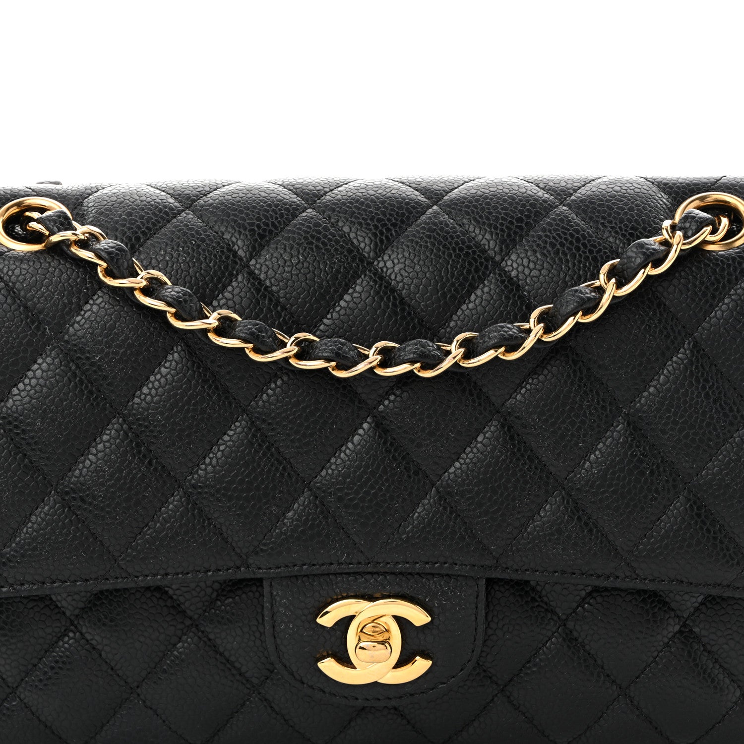 Chanel Caviar Quilted Medium Double Flap Black 8 of 10