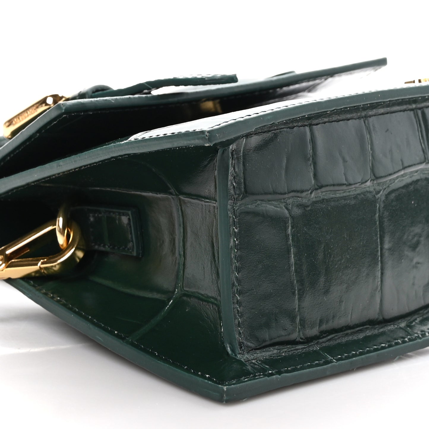 Calfskin Crocodile Embossed Le Chiquito Moyen Dark Green