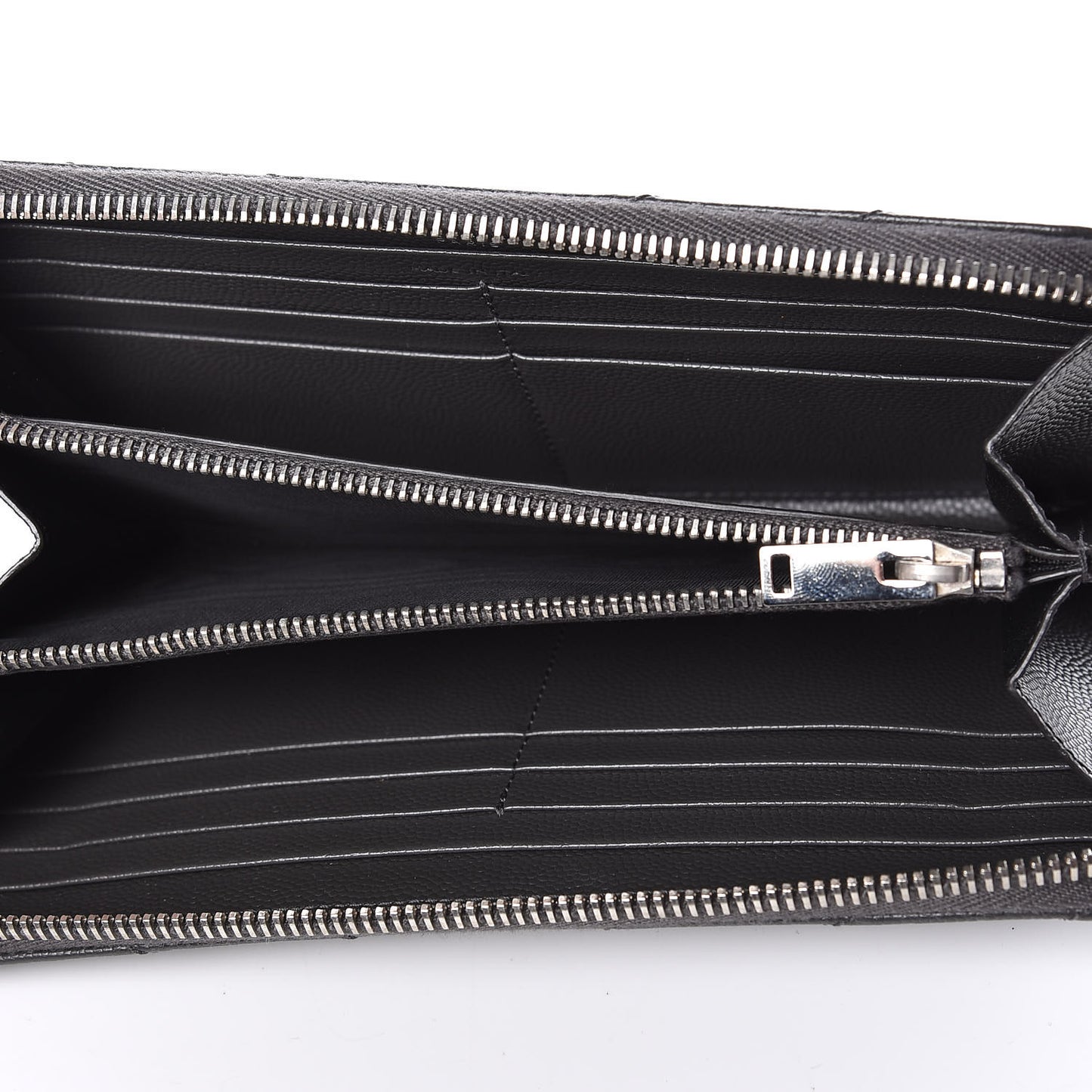 Grain De Poudre Matelasse Chevron Monogram Zip Around Wallet Coal