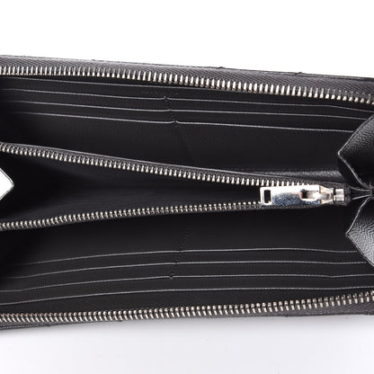 Saint Laurent Grain De Poudre Matelasse Chevron Monogram Zip Around Wallet Coal 5 of 9